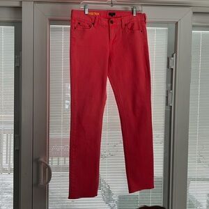 J. Crew Matchstick Jeans Neon Coral